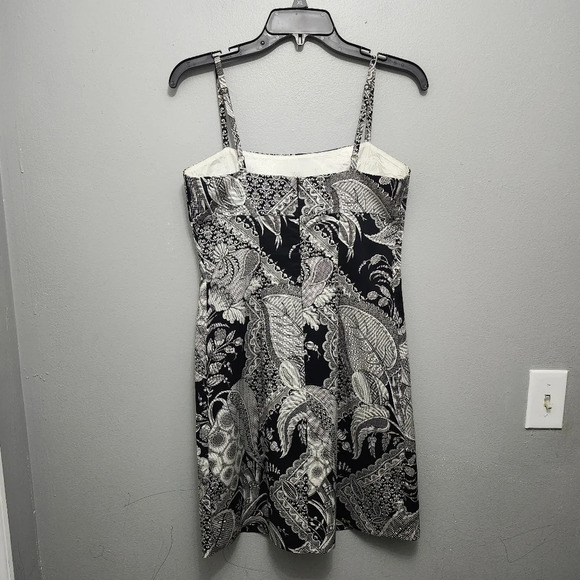 Trina turk women's mini dress size 8 floral black and white( FLAW ) - Picture 5 of 13